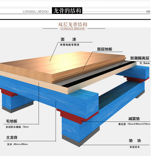 歐氏運(yùn)動(dòng)木地板系統(tǒng)結(jié)構(gòu)圖