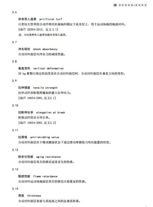 **標(biāo)準(zhǔn)《中小學(xué)合成材料面層運(yùn)動(dòng)場(chǎng)地》（征求意見稿）